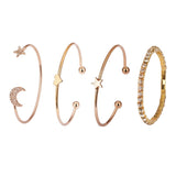 4Pcs New Heavy Metal Bracelets for Women Set Fashion Cartier Bracelet Diamond Heart Stars Bangles Bracelet Fashion Jewelry 2022 daiiibabyyy