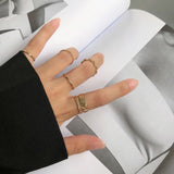 Hiphop/Rock Metal Geometry Of Circular Ring Open Forefinger Punk Accessories Buckle Joint Tail Ring Women Jewelry Gifts