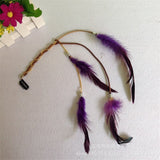 New Women Girls Headdress Hair Ornaments Bb Clip Feathers Indian Style Feather Hair Tassel Hair Piece Accessories Barrettes daiiibabyyy