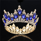 Daiiibabyyy Baroque Crystal Tiaras Circle Wedding Crown Queen Diadem Pageant Tiara Crown For Bride Hair Jewelry Accessories