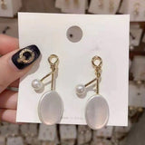 New Earrings Geometric Simulated Pearl Jewelry boucle d'oreille femme 2022 Gold Color Metal kolczyki pendientes For Women daiiibabyyy