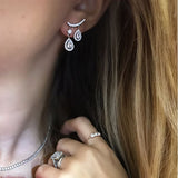 Daiiibabyyy bridal wedding engagment luxury fashion jewelry  tear drop dangle CZ cubic zirconia jewelry Modern summer bling women earring