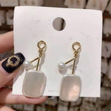 New Earrings Geometric Simulated Pearl Jewelry boucle d'oreille femme 2022 Gold Color Metal kolczyki pendientes For Women daiiibabyyy
