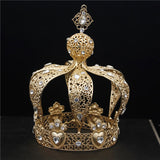 Daiiibabyyy Royal Queen King Tiaras Crown Men Round Diadem Bridal Tiaras and Crowns Headdress Prom Wedding Hair Jewelry Party Ornament Male