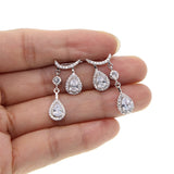 Daiiibabyyy bridal wedding engagment luxury fashion jewelry  tear drop dangle CZ cubic zirconia jewelry Modern summer bling women earring