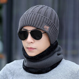 2022  Men Winter hat and Ring Scarf Set Two-Piece Thicken Winter Warm Set Female Hats Scarves Men Unisex Skullies Beanie daiiibabyyy