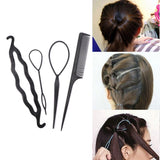 Daiiibabyyy Women Hair Accessories Magic Hair Bun Maker Hairstyle Braiders Styling Tools Girls Hair Accessories Ponytail DIY Braiding Tools