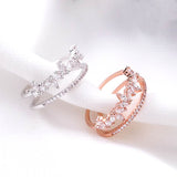 Daiiibabyyy Micro Pave Zircon Double Layer Rings For Women Personality Rhinestone Fashion Jewelry Adjustable