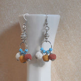 Natural Lava Stone Beads Long Earrings for Women Wholesale Beautiful Women Earrings  Silver Color Hanging Pendientes brincos daiiibabyyy
