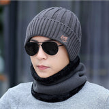 2022  Men Winter hat and Ring Scarf Set Two-Piece Thicken Winter Warm Set Female Hats Scarves Men Unisex Skullies Beanie daiiibabyyy