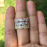Daiiibabyyy Double Fair Special Handmade Irregular Trapezoid Cubic Zirconia 3 Color Party Wedding Rings For Women Fashion Jewelry KCR215