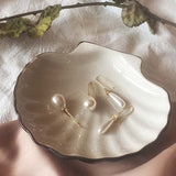 FORSEVEN Baroque Palace Style White Simple Teardrop Simulated Pearl Hook Drop Dangle Earrings Women Girl Bridal Bride Jewelry