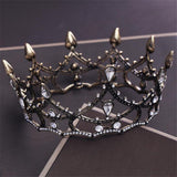 Daiiibabyyy Bridal Crown Vintage Baroque Princess Headband Luxury Bride Wedding Dress Hair Accessories Black Diadem Tiara Hair Jewelry