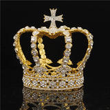 Daiiibabyyy Royal Queen King Tiaras Crown Men Round Diadem Bridal Tiaras and Crowns Headdress Prom Wedding Hair Jewelry Party Ornament Male