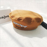 Elegant Female Beret Hat Casual Streetwear 90s Girls Beret Cap Female French Beret Cap Women Embroidery letters Painter hats daiiibabyyy