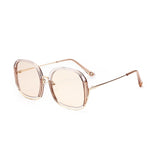 Daiiibabyyy Retro Semi-Rimless Square Sunglasses Women Colorful Frames Oversized Sun Glasses Luxury Traveling Sea Color Shades UV400