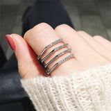 Daiiibabyyy Fashion Jewelry Multi Layers Rings For Women Personality Big Statement Open Ring Adjustable Bijoux