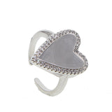 Daiiibabyyy resizable open heart ring custom engrave name Initial trend fashion heart design rings