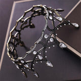 Daiiibabyyy Bridal Crown Vintage Baroque Princess Headband Luxury Bride Wedding Dress Hair Accessories Black Diadem Tiara Hair Jewelry