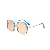 Daiiibabyyy Retro Semi-Rimless Square Sunglasses Women Colorful Frames Oversized Sun Glasses Luxury Traveling Sea Color Shades UV400