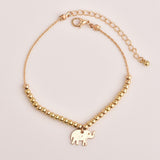 Daiiibabyyy 3 Pcs/set Bohemian Fashion Beaded Elephant Crystal Star Gem Pendant Gold Anklet Set Women Party Wedding Jewelry Accessories