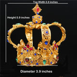 Daiiibabyyy Royal Queen King Tiaras Crown Men Round Diadem Bridal Tiaras and Crowns Headdress Prom Wedding Hair Jewelry Party Ornament Male