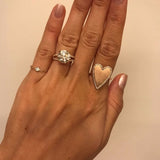 Daiiibabyyy resizable open heart ring custom engrave name Initial trend fashion heart design rings