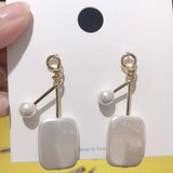 New Earrings Geometric Simulated Pearl Jewelry boucle d'oreille femme 2022 Gold Color Metal kolczyki pendientes For Women daiiibabyyy