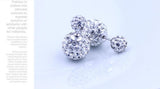 Daiiibabyyy 925 Silver Needle Fashion Shiny Double Shambhala Ball Crystal Ladies Stud Earrings Jewelry Anti Allergy Drop Shipping