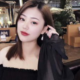 FORSEVEN Baroque Palace Style White Simple Teardrop Simulated Pearl Hook Drop Dangle Earrings Women Girl Bridal Bride Jewelry