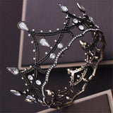 Daiiibabyyy Bridal Crown Vintage Baroque Princess Headband Luxury Bride Wedding Dress Hair Accessories Black Diadem Tiara Hair Jewelry