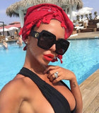 Daiiibabyyy Luxury Italy Brand Oversized Square Sunglasses Women Retro Brand Designer Big Frame Sun Glasses Female Green Red oculos