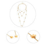 Daiiibabyyy Bohemian Fashion Multilayer Star Tassel Choker Necklace for Women Personality Statement Collares Gold Color Jewelry Accessories