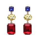 Daiiibabyyy Good Quality Fashion Drop Earrings Geometric Statement Crystal Earrings For Women Wedding Jewelry daiiibabyyy