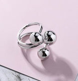 Daiiibabyyy Simple Geometric Big Ball Ring Korean Fashion Personality Finger Rings For Women Adjustable