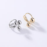 Daiiibabyyy Simple Geometric Big Ball Ring Korean Fashion Personality Finger Rings For Women Adjustable