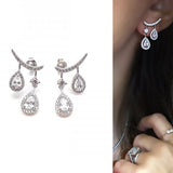 Daiiibabyyy bridal wedding engagment luxury fashion jewelry  tear drop dangle CZ cubic zirconia jewelry Modern summer bling women earring