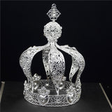 Daiiibabyyy Royal Queen King Tiaras Crown Men Round Diadem Bridal Tiaras and Crowns Headdress Prom Wedding Hair Jewelry Party Ornament Male