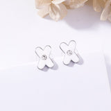 New Fashion Women Korean TV Star X Shaped Stud Earrings Geometric Elegant Cute Rehinestone Crossed Pendientes Girl Jewelry Gifts daiiibabyyy