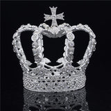 Daiiibabyyy Royal Queen King Tiaras Crown Men Round Diadem Bridal Tiaras and Crowns Headdress Prom Wedding Hair Jewelry Party Ornament Male