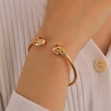 Dainty Bangles Female Skeleton Bracelet Ghost Gothic Head Bracelet Adjustable Bangles for Women Cute Gold Wedding Men Bracelet daiiibabyyy