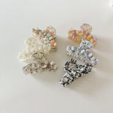 Korean New Acetate Flower Inlaid Color Rhinestones BlingBling Exquisite Ponytail Clip Female Noble Elegant Clip Hair Accessories daiiibabyyy