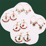 2022 New Christmas Earrings Crystal Snowman Creative Christmas Tree Drop Earrings For Women Girl Party Accessories Jewelry Gifts daiiibabyyy