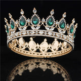 Daiiibabyyy Gold Purple Queen King Bridal Crown For Women Headdress Prom Pageant Wedding Tiaras and Crowns Hair Jewelry Accessories