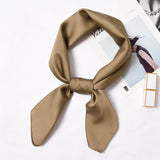 Daiiibabyyy Fashion Square Silk Scarf Headband for Women Solid Color 70 CM Hair Scarf Headwrap air Band Hair Ties Bandana Head Neck Scarf