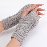 Women Half Finger Knitting Gloves for Woman Winter Soft Warm Knitting Arm Work Glove Soft Warm Mittens Fingerless Girl Gloves daiiibabyyy