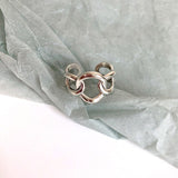 Fashion Korean Silver Color Statement Index Finger Rings For Women Hollow Geometric Irregular Open Adjustable Ring Party Jewelry daiiibabyyy