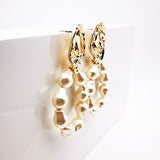 2022 Fashion Hot Sell Irregular Freshwater Pearl Drop Earrings Geometric Metal Statement Dangle Earring Brincos for women bijoux daiiibabyyy