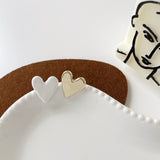 Elegant French Retro Matte Heart Small Earrings for Women Fashion Paint Ear Nails Metal Statement Earrings 2021 Trend Jewelry daiiibabyyy