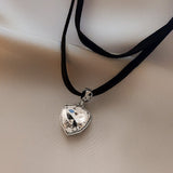 Necklace for Women Short Clavicle Chain Women Crystal Pendant Necklace Elegant Choker Leather Chain Jewelry Wholesale daiiibabyyy